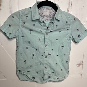 Denim & Flower Mint Palm Print Shirt